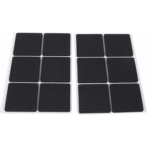 Tampons en Caoutchouc pour Pieds de Meubles, Protecteur de Meubles Léger Auto-Adhésif Pads Patins Protection de Table Pied Coussinet Tampon pour Pieds de Chaise Canapé,24 Pcs, Noir(Taille:4.6CM4.6CM) (1/4)