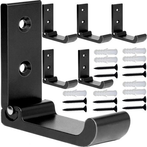 Crochets pliables pour manteaux, crochets noirs mats pour suspendre les manteaux, crochets pour serviettes de salle de bain (1/4)
