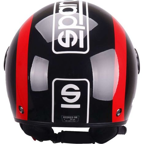 Sparco Casco Demi-Jet per moto rosso e nero con calotta in ABS Taglia XS (1/3)