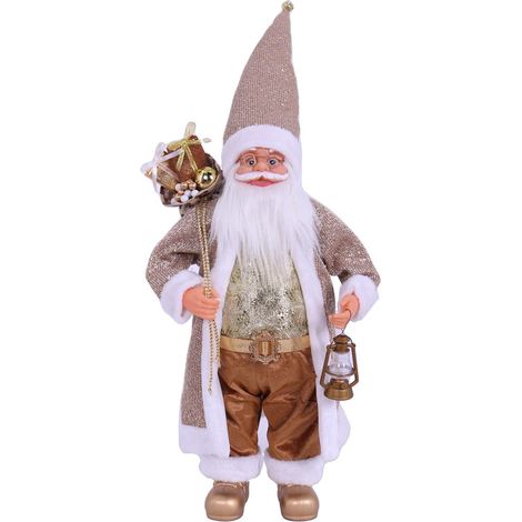 MAURY'S PUPAZZO DI BABBO NATALE CON VESTITO ORO DA 65 CM (1/2)