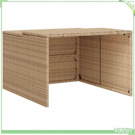 Garage pour robot tondeuse - FAFEICY - 365407 - Beige - Résine tressée - 86x90x52/57 cm (1/5)