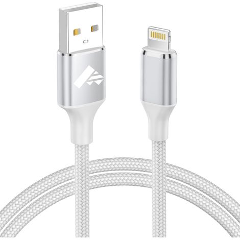 Câble iPhone Chargeur iPhone 1.8M Certifié MFi Cable Lightning USB Cable iPhone Nylon Tressé Fil Chargeur iPhone Rapide Cordon pour iPhone 11 12 13 14 Pro XS Max XR 8 Plus 7 6s 6 Se iPad (1/5)
