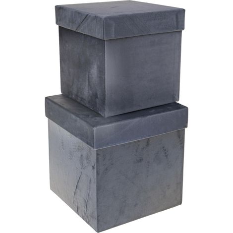 Set 2 Scatole Quadrate in Velluto H 265 cm (1/5)