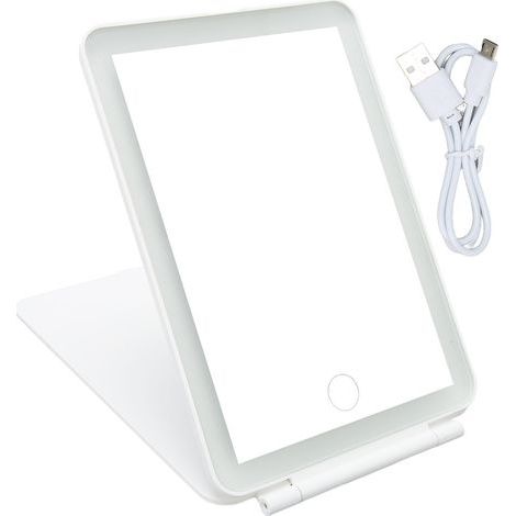 Miroir de Maquillage Rechargeable LED Portable avec Écran Tactile Lumineux et Pliant (1/5)