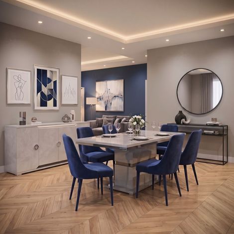 Séjour buffet + table repas aspect ciment et anthracite - LIBECCIO (1/2)