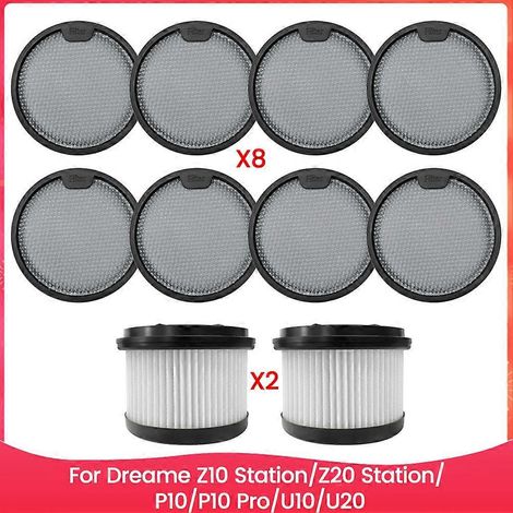 Packung mit 10 HEPA-Filtern für Dreame Z10 Station/Z20 Station/P10/P10 Pro/U10/U20 Staubsauger (Ersatz-Vorfilter und Nachfilter) (1/5)
