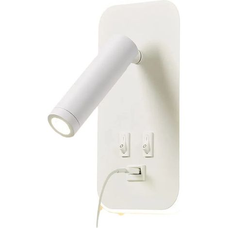 Applique - blanc led liseuse de chevet avec interrupteur, port de charge usb murale (1/5)