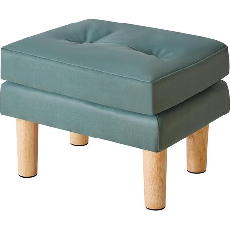 Pouf Ottoman Vert Repose-Pieds Similicuir Design 41.5x31.5x32CM (1/5)