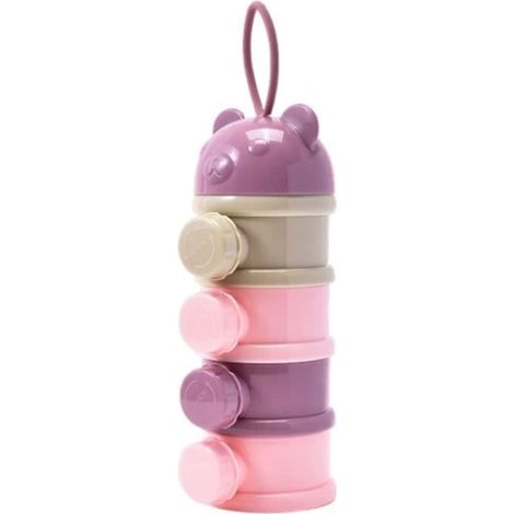 Doseur De Lait - 4 Couches Boîte Doseuse Lait Poudre Empilable, Portable Distributeur De Lait en Poudre avec 4 Compartiments, (1/4)