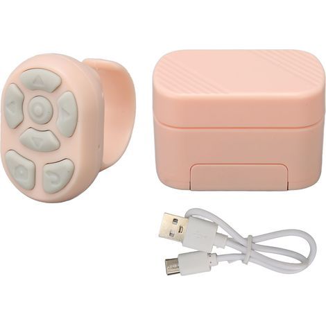 Télécommande sans fil pour tourner les pages - Compatible iOS, Android, Tablette - Télécommande à anneau défilant Rose