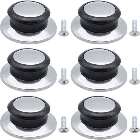 Set of 6 universal, heat-resistant lid handles for pots/pans
