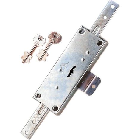 Serrure de volet roulant en applique DOM 156 mm cylindre intégré 2 clés porte de garage (1/5)