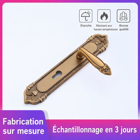 Serrure à poignée pour portail à deux battants, alliage de zinc antirouille, longueur 330 mm, entraxe 85 mm, pose encastrée, clés incluses – Livraison gratuite (1/5)