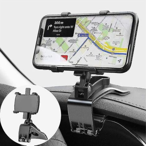 Support de téléphone de voiture à 360 degrés, universel, avec fixation pour tableau de bord et haute qualité. (1/5)