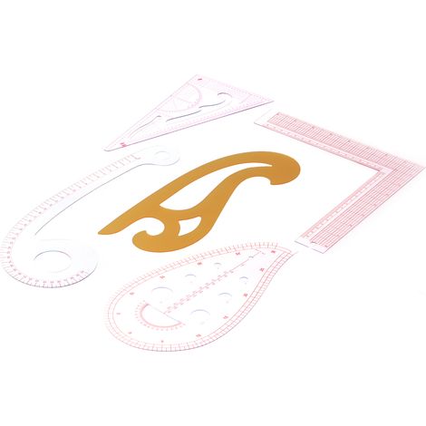 Ensemble de 5 règles courbes pour la découpe et la confection de vêtements, idéal pour le dessin, la coupe et la création de modèles. (1/5)