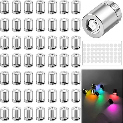 Lot de 50 mini lumières LED pour maison de poupée - Mini lumières pour bricolage - Mini lumières colorées - En plastique argenté - Batterie incluse - Mini lumières électriques pour jouets, blocs de