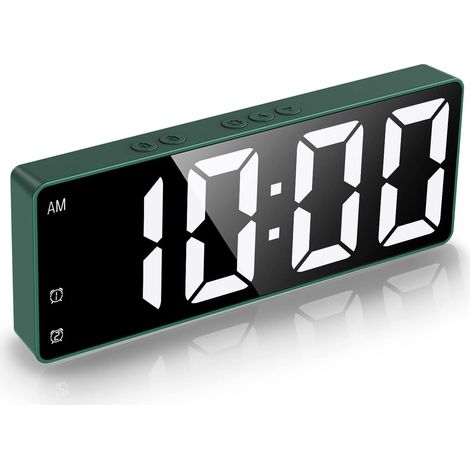 Reloj despertador digital, reloj LED, reloj de mesa electrónico con pantalla de temperatura, reloj despertador de viaje, pantalla de 12/24 horas, reloj digital para el hogar/dormitorio.