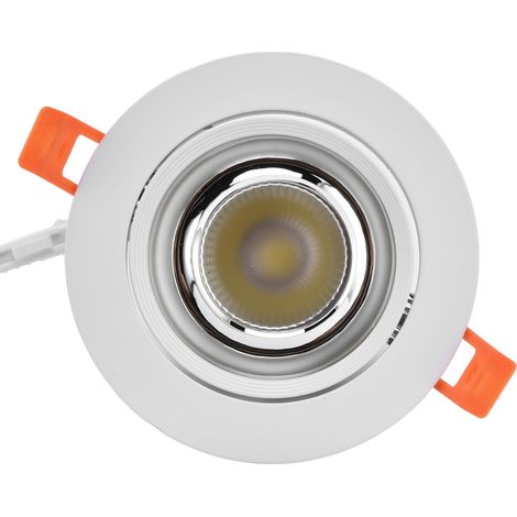 Spot encastré LED en aluminium, angle réglable, étanche à la poussière, pour salon ou chambre, 100-264 V, boîtier blanc, coupelle argentée (1/5)