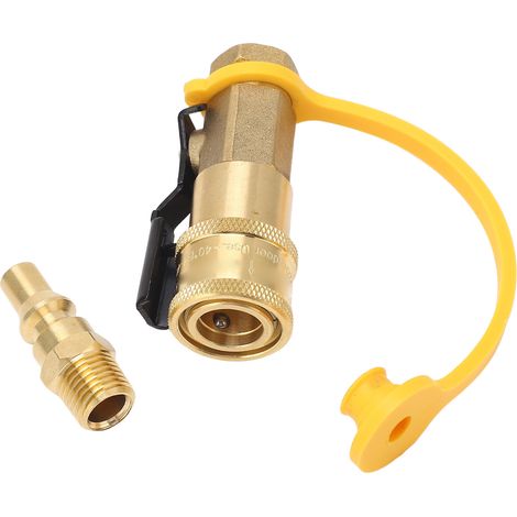 Raccord rapide pour gaz naturel 1/4 pouce avec vanne d'arrêt (1/5)