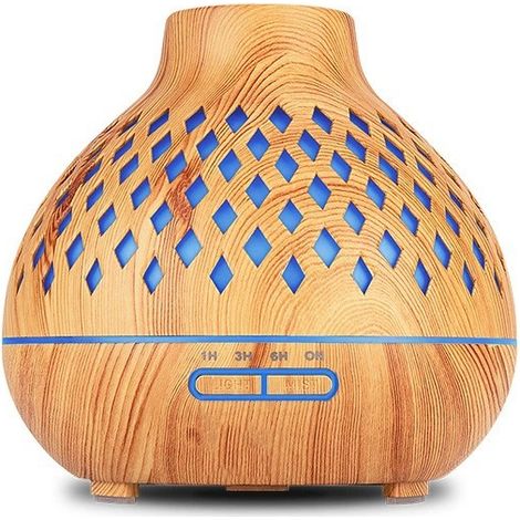 Diffuseur d'Huiles Essentielles Electrique Télécommande 400ML Diffuseurs pour Huiles Essentielles Aromathérapie Humidificateur 7 Couleurs Mood Light