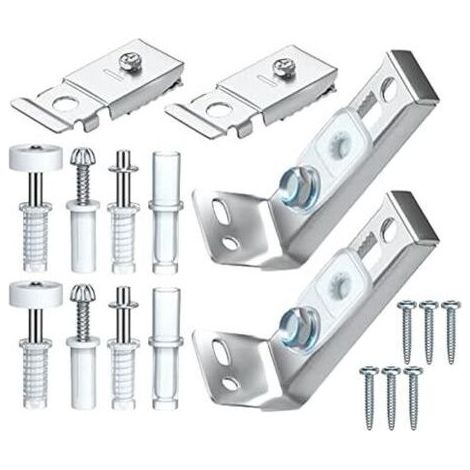 Kit De Quincaillerie Pour Porte Pliante, Kit De Quincaillerie En Acier Inoxydable, Pièces De Porte Coulissante Comprenant Un Support Supérieur Et Inférieur, Une Roue De Guidage (1/5)