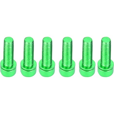6 Pièces Boulons M5x25mm Alliage Titane Support Bouteille Vélo Accessoire (Vert) (1/5)