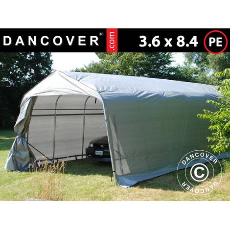 Carpa garaje PRO 3,6x8,4x2,68m PE, Gris - Dancover