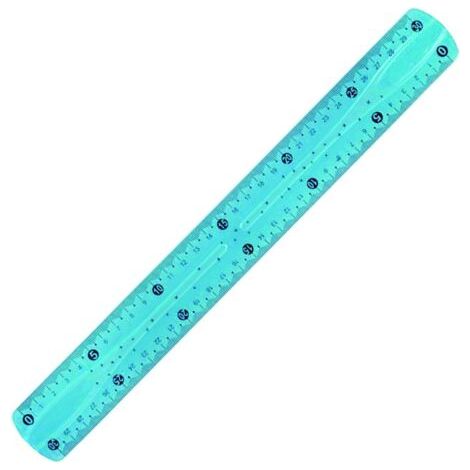 1 PCS Flexible Ruler 30cm / Unbreakable Measuring Instrument / Measurement in centimeters (30) and inches (12) - Random color (blue, yellow, green, ...) (1/5)