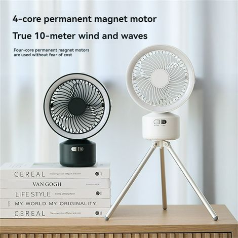 Ventilateur trépied suspendu double usage avec éclairage extérieur, petit ventilateur de plafond portable USB pour tente de camping, ventilateur de camping (1/5)