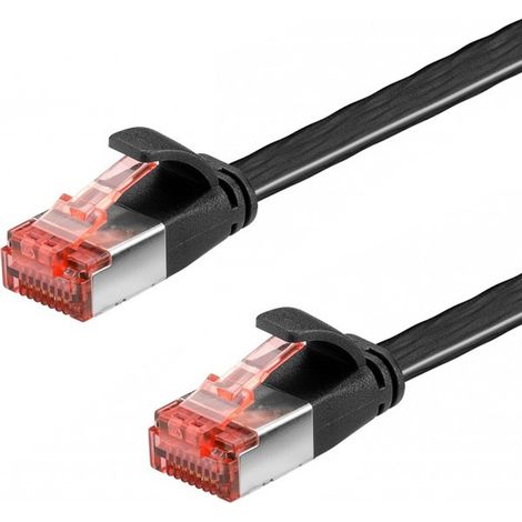 Goobay Cavo di Rete Patch Piatto in Rame Cat.6 U/FTP 2,0m Nero (1/5)