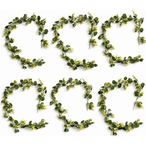 Pack of 6 x 160cm Artificial Eucalyptus Style Garland Trailing Hanging Plant Faux Greenery Vine (1/5)