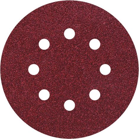 Set de feuilles abrasives pour ponceuse excentrique avec bande auto-agrippante, perforé Wolfcraft 2259100 Grain 80, 120