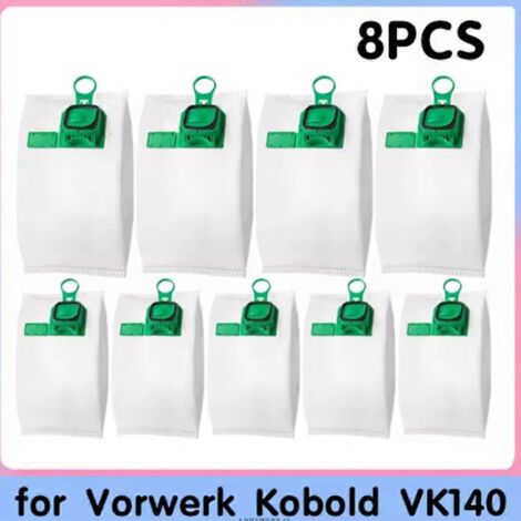NALOOKAMIC Lot de 8 sacs à poussière pour aspirateurs Vorwerk Kobold VK140, VK150 et FP140/FP150 : accessoires et pièces de rechange. (1/4)