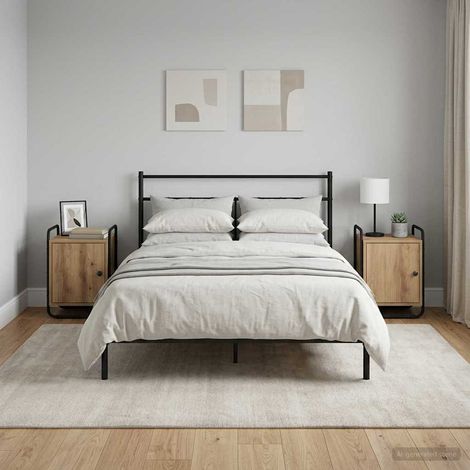 Table de chevet 2 pc Chêne artisanal Bois d'ingénierie (1/5)