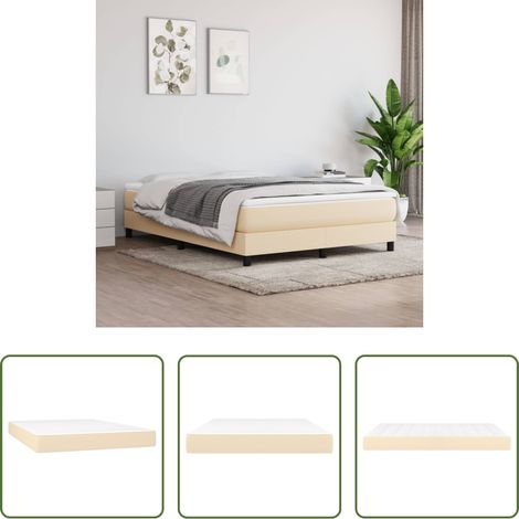 vidaXL Mousse confortable - Matelas de lit à ressorts ensachés fermeté moyenne Crème 140x190x20 cm Tissu (1/5)
