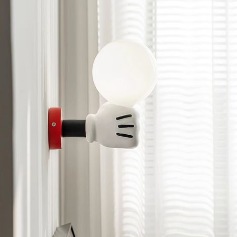 Appliques murales Mickey Cartoon, lampe de chevet, veilleuse mignonne, lampe de lecture murale en résine (sans ampoule) (1/5)