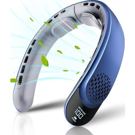 Ventilador de cuello sin aspas, ventilador de cuello portátil con 4 velocidades turbo. (1/5)