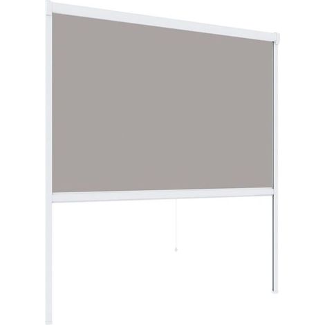 Store moustiquaire enroulable 130x160 cm – Tulle en fibre de verre ignifugée – Installation sur mesure – Couleur noire