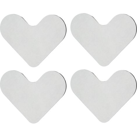 4 stickers coeur noir antidérapant moquette PU lavable réutilisable tapis adhésif pour sol stratifié marbre (1/5)