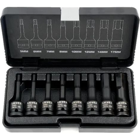 Schlagschrauber Nuss Set, Ribe, 8-teilig, Cr-Mo (1/2)