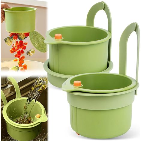 Passoire Evier Cuisine Passoire pour évier Crépine Suspendue pour Robinet Faucet Hanging Strainer Multifonction Amovible Pour le Lavage Organisateur Dans l'évier de la Cuisine(vert-2Stk) (1/5)