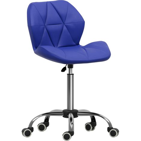 Geo Office Chair Faux Leather Adjustable Computer Desk Chair Padded Swivel Seat, Blue