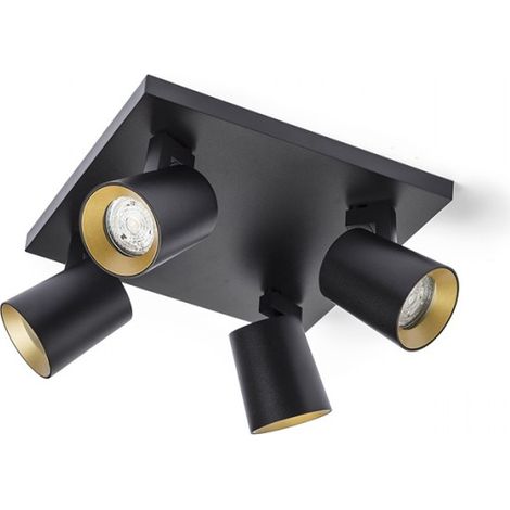 Faretto KENNY IV da soffitto nero/oro  230V GU10 4x35W