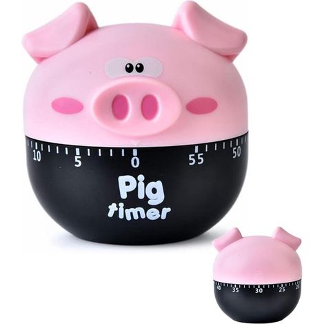 Timer da cucina 1-60 minuti - 360 gradi - Timer meccanico - Visualizzazione dell'ora - Forma di maiale - Orologio con conto alla rovescia - Allarme per esercizi di yoga (1/5)