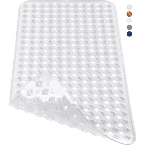 Tapis de bain extra long antidérapant Sans phtalates et latex Sans BPA Lavable en machine 70 x 40 cm Transparent (1/5)