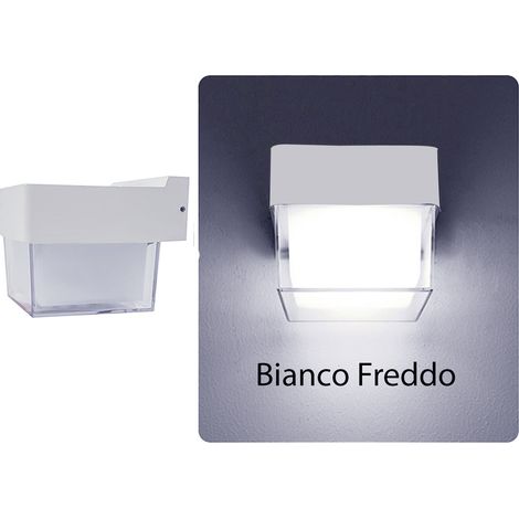 Applique lampada led da parete moderno 7w quadrato lume bianco luce fredda 6000k (1/3)