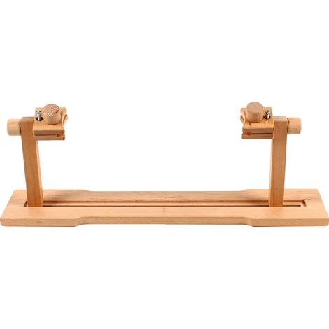 Soporte para bastidor de bordado, ajustable 360°, construcción de madera duradera, color madera. (1/2)