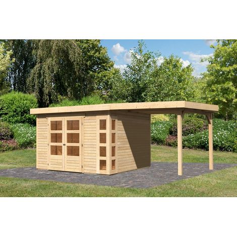 SH Kerko 6 natur 302x306x216cm mit Anbaudach 2,40m Breite