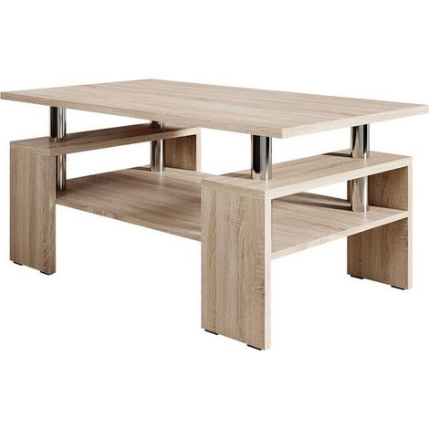 Mesa de centro Fortunal, Roble Sonoma, 50x60x110cm, Diámetro: 0, Aglomerado laminado, Angular
