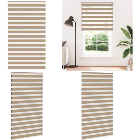 vidaXL Zebrarollo Sandbraun 130x230 cm Stoffbreite 125,9 cm Polyester (1/5)